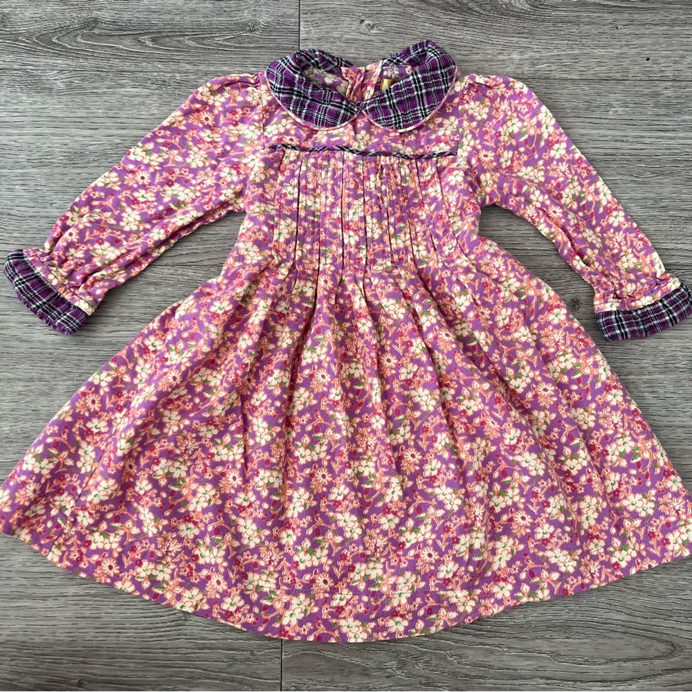 April Cornell kids Floral Long Sleeve Collared Dress